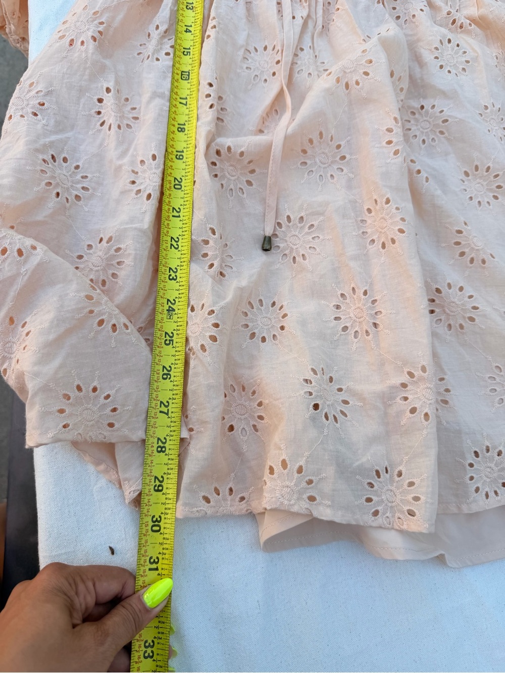 Entro Eyelet Babydoll Mini Dress in Blush - Picture 12 of 13